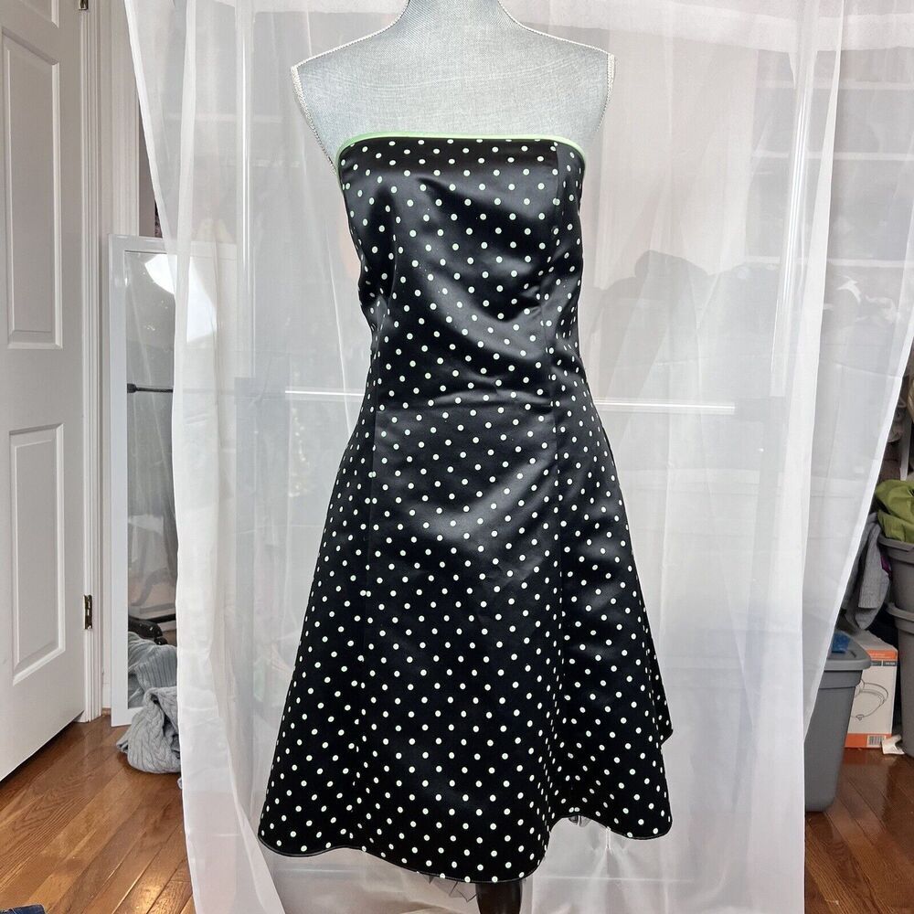 Vintage Jessica Mcclintock Gunne Sax polka dot tea length dress 13/14 pinup